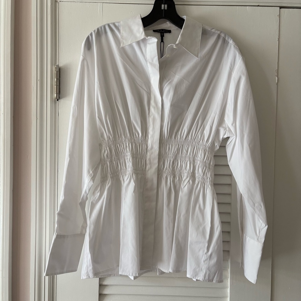 NWT: Rag & Bone White Poplin Shirtt (Women’s US M)